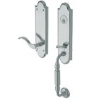Escutcheon Right Handed Full Dummy Handleset with Wave Lever in Polished Chrome