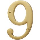 #9 House Number in Lifetime PVD Polished Brass