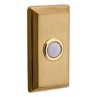 Rectangular Door Bell Button in Satin Brass and Brown