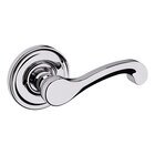 Privacy Classic Door Lever with Classic Rose in Polished Chrome