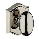 Full Dummy Ellipse Door Knob with Traditional Arch Rose in Polished Nickel