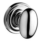 Full Dummy Door Knob with Traditional Round Rose in Polished Chrome