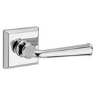 Full Dummy Door Lever with Traditional Square Rose in Polished Chrome