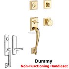 Full Dummy Handleset with Round Knob in Polished Brass
