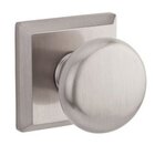 Full Dummy Door Knob with Traditional Square Rose in Satin Nickel