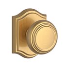 Full Dummy Door Knob with Arch Rose in PVD Lifetime Satin Brass