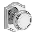 Single Dummy Door Knob with Arch Rose in Polished Chrome