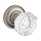 Passage Crystal Door Knob with Traditional Round Rose in Matte Antique Nickel