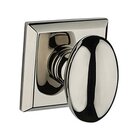 Passage Ellipse Door Knob with Traditional Square Rose in Polished Nickel