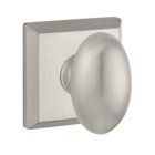 Passage Door Knob with Traditional Square Rose in Satin Nickel
