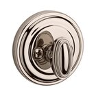 Patio (One-Sided) Traditional Round Deadbolt in Polished Nickel