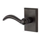 Privacy Rustic Square Rose with Rustic Arch Lever in Dark Bronze