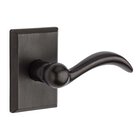 Privacy Rustic Square Rose with Right Handed Rustic Arch Lever in Dark Bronze