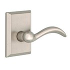 Privacy Rustic Square Rose with Right Handed Rustic Arch Lever in White Bronze