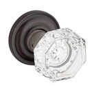 Privacy Crystal Door Knob with Traditional Round Rose in Venetian Bronze