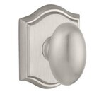 Privacy Door Knob with Traditional Arch Rose in Satin Nickel