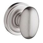Privacy Door Knob with Traditional Round Rose in Satin Nickel