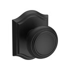 Privacy Door Knob with Arch Rose in Satin Black