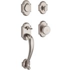 Single Cylinder Handleset with Rustic Knob in White Bronze