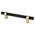 128mm Centers Uptown Appeal Pull in Matte Black and Modern Brushed Gold