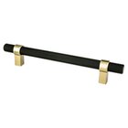 160mm Centers Uptown Appeal Pull in Matte Black and Modern Brushed Gold