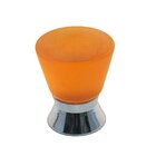Polyester Colored Round Knob in Amber Matte with Polished Chrome Base