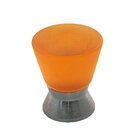 Polyester Colored Round Knob in Amber Matte with Satin Nickel Base