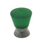 Polyester Colored Round Knob in Green Matte with Satin Nickel Base