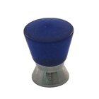 Polyester Colored Round Knob in Cobalt Blue Matte with Satin Nickel Base