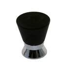 Polyester Colored Round Knob in Black Matte with Polished Chrome Base