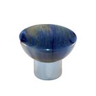 Polyester Round Knob in Gloss Blue with Polished Chrome Base