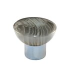 Polyester Round Knob in Gloss Grey with Polished Chrome Base