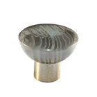 Polyester Round Knob in Gloss Grey with Satin Nickel Base