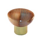 Polyester Round Knob in Gloss Beige with Polished Brass Base