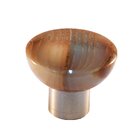 Polyester Round Knob in Gloss Beige with Satin Nickel Base