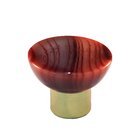 Polyester Round Knob in Gloss Red with Polished Brass Base