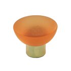 Polyester Round Knob in Amber Matte with Polished Brass Base