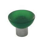 Polyester Round Knob in Green Matte with Satin Nickel Base