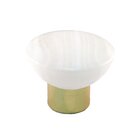 Polyester Round Knob in Matte White with Polished Brass Base