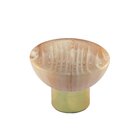 Polyester Round Knob in Matte Beige with Polished Brass Base