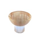 Polyester Round Knob in Matte Beige with Polished Chrome Base