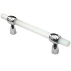 3"- 4" Adjustable Polyester Pull in Clear Matte with Polished Chrome Base