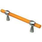 3"- 4" Adjustable Polyester Pull in Amber Matte with Satin Nickel Base
