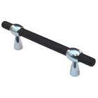3"- 4" Adjustable Polyester Pull in Black Matte with Polished Chrome Base