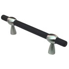 3"- 4" Adjustable Polyester Pull in Black Matte with Satin Nickel Base