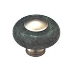 Circle Knob in Green Stone with Satin Nickel
