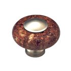 Circle Knob in Red Stone with Satin Nickel