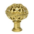 1 1/2" Diameter Large Knob Full Round with Swarovski Elements in Antique Brass with Crystal And Aurora Borealis
