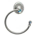 Towel Ring Right Large Backplate in Cobblestone with Vitrail Light Crystal