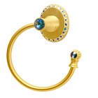 Smooth Towel Ring Right Large Backplate in Satin Gold with Aurora Boreal Crystal